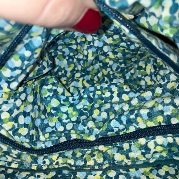 Velour Purse With Button Closure & Patina Gold Hardware | Rich Teal Color | AE - Picture 6 of 7